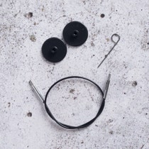 KnitPro Black Silver kablar