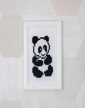 Barnbroderi panda - tavla | Eddna SE